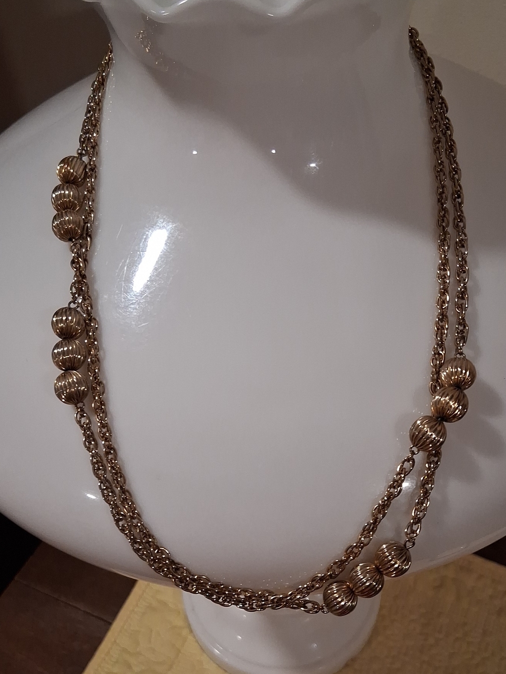 Gold-Tone Layered Bead Necklace